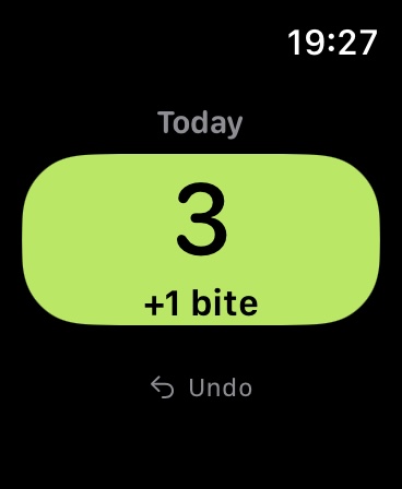 On Apple Watch: tap your wrist, keep eating.