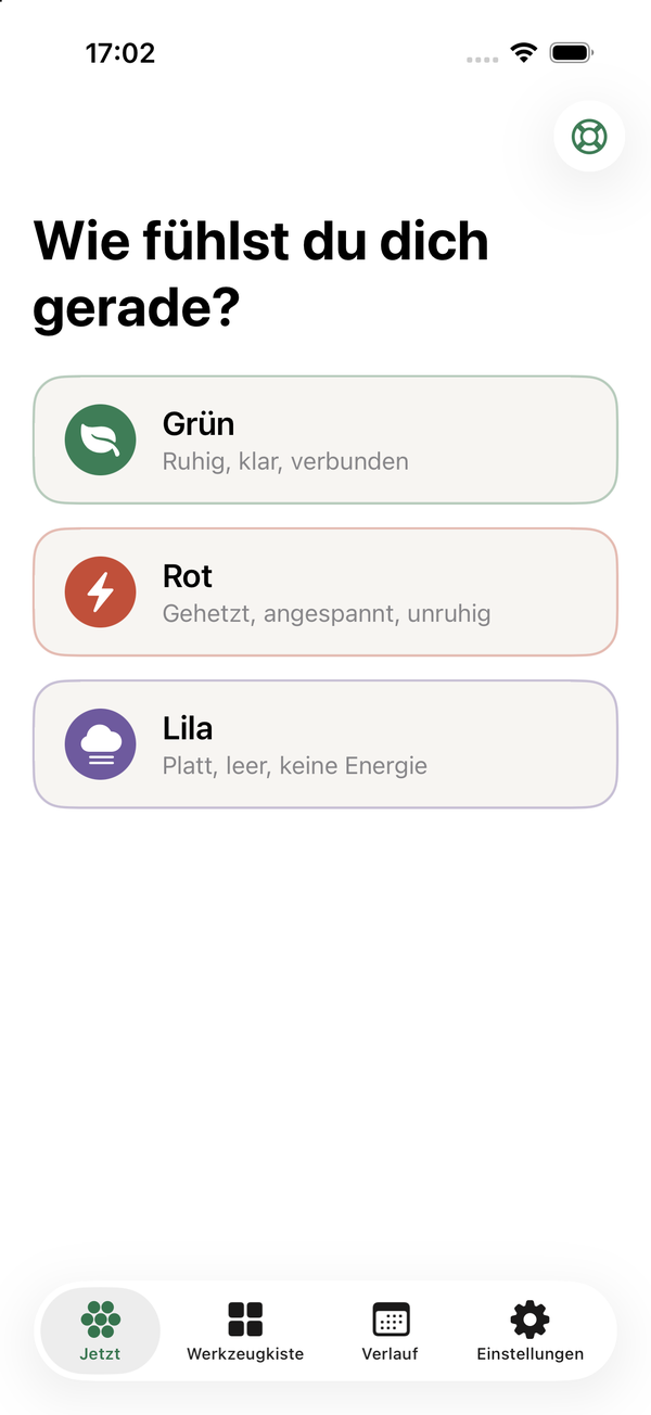 Der Check-in von Veer: Grün, Rot oder Lila